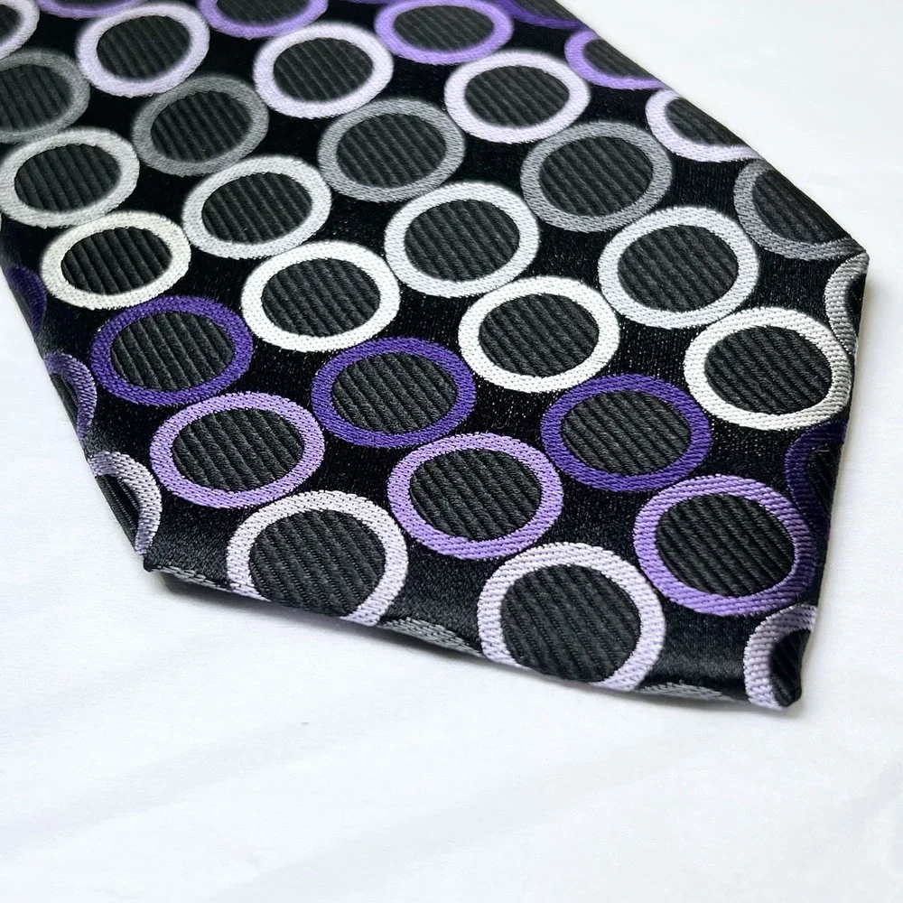 MICHAEL KORS Men's 100% Polyester Tie Purple Geometric‎ ~ NEW MSRP: $69.50